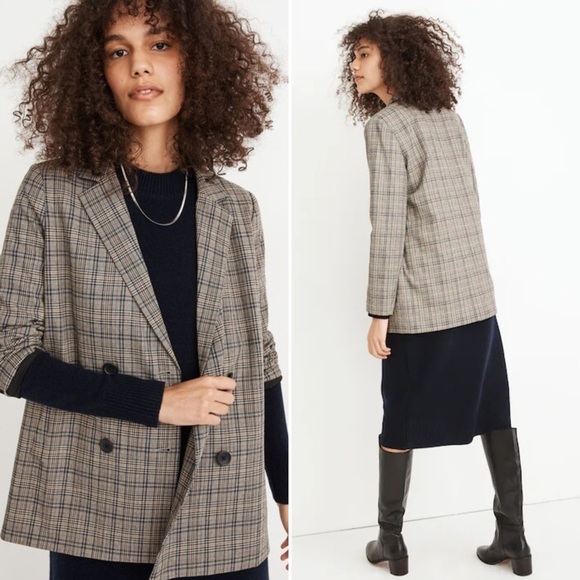 Madewell Jackets & Blazers - Madewell Caldwell Double-Breasted Blazer in Miltmore Plaid Women’s Size Small